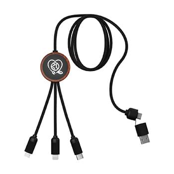 Bamboo 5-in-1 Charging Cable with Light-Up Logo