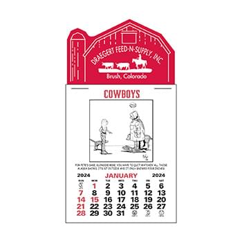 Press-N-Stick&trade; Header Cowboy Calendar (12-Month)